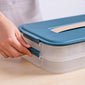 dual layer bijou dumpling box container with lock