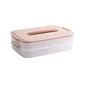 stylish container with pink lid and brown silicone handle