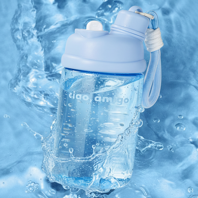 blue water bottle