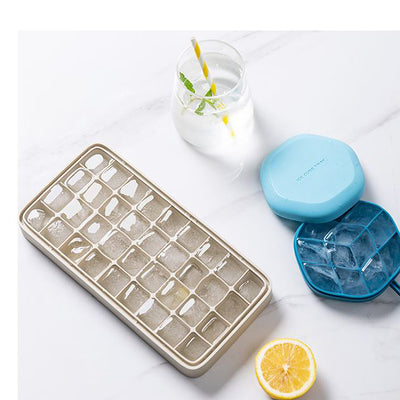 Lattice Silicone Ice Cube Tray with Lid (Rectangle)